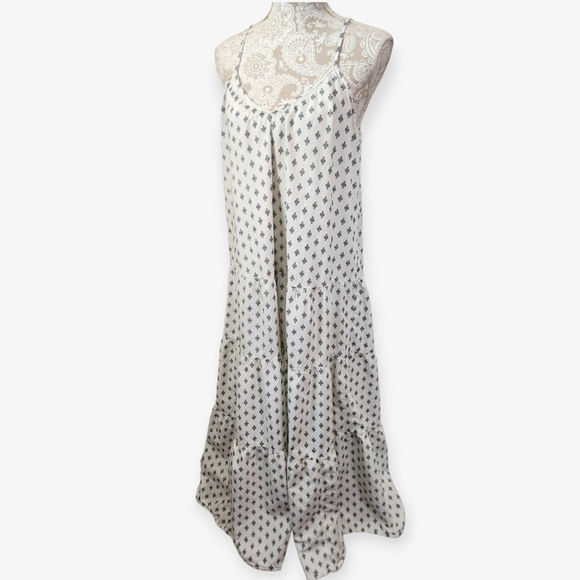 Love By Gap Bohemian Tiered Cotton Spaghetti Strap Oversized Festival Maxi XS-M - Picture 6 of 7